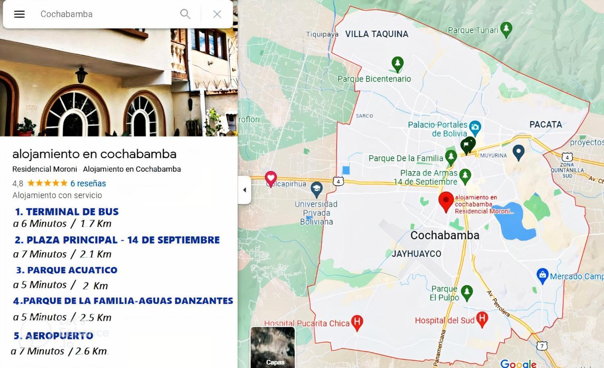 Bed and breakfast Residencial Moroni - Alojamiento En Cochabamba Extérieur photo